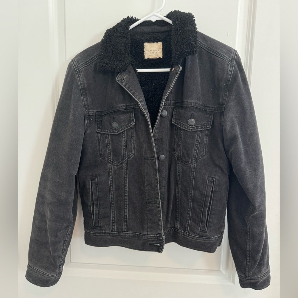 American Eagle Black Denim Jacket